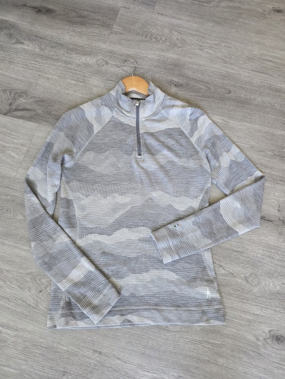 Smartwool Women's Classic Thermal Base Layer 1/4 Zip Top-Light Grey L